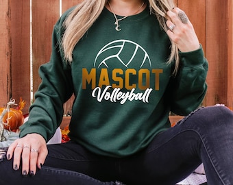 Mascot Volleyball Sweatshirt, Volleyball Sweatshirt, Mascot Sweatshirt, Custom Mascot Sweatshirt, Sport Sweatshirt, Volleyball Gift