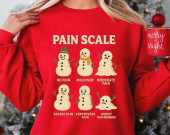 Christmas Pain Scale Sweatshirt;Xmas Nurse Sweater,Medical Holiday Sweat,Healthcare Worker Pain Assessment