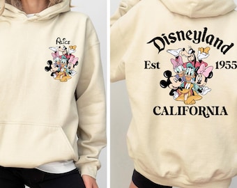 Custom Mickey and Friends Hoodie,Retro Disneyland Est 1955 Hoodie,Disneyland California Hoodie,Cute Disney Hoodie,Women Disneyland Gifts