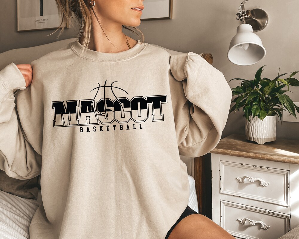 Mascot Basketball Sweatshirt, Basketball Sweatshirt, Mascot Sweatshirt, Custom Mascot Sweatshirt, Sport Sweatshirt, Basketball Gift Teeplaza Design