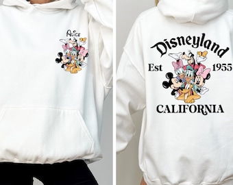 Custom Mickey and Friends Hoodie,Retro Disneyland Est 1955 Hoodie,Disneyland California Hoodie,Disney Vacation Hoodie,Women Disney Trip Gift