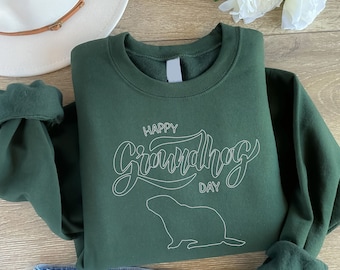 Happy Groundhog’s Day Sweatshirt, Groundhog Gifts, Groundhog Sweatshirt, Groundhog Day Sweat, Animal Sweatshirt, Animal Gift,Groundhog Movie