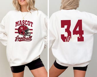 Football Helmet Sweatshirt Custom Team Mascot Crewneck High School Game Day Sweater Football Mom Sports Pullover