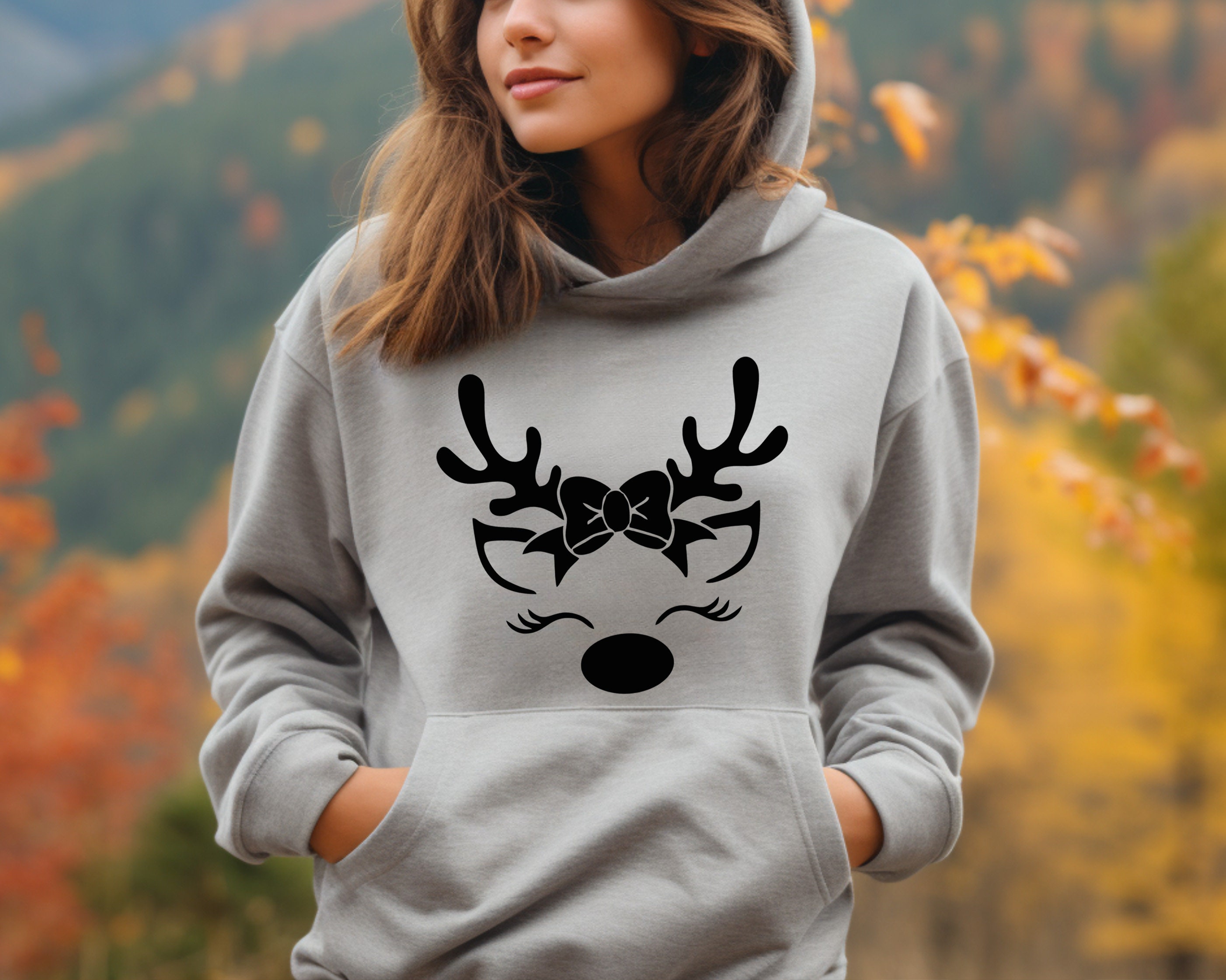 Grey christmas hoodie sale