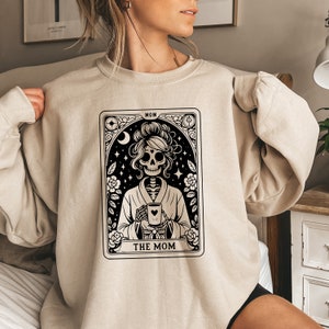 The Mom Tarot Card Sweatshirt, Skeleton Mother Sweatshirt, Witchy Vibes Celestial Mama Sweatshirt, Mother&#39;s Day Shirt, Mother&#39;s Day Gift