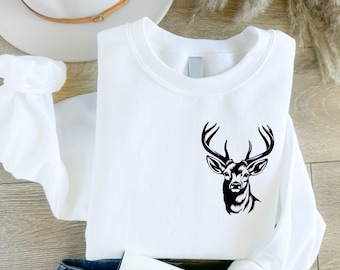 Deer Sweatshirt, Deer Sweatshirt, Deer Gift, Deer Sweat, Animal Sweatshirt, Animal Gift, Animal Lover Sweatshirt, Zoo Sweatshirt