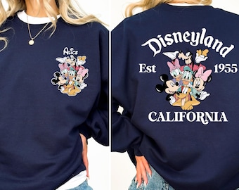 Custom Mickey and Friends Sweatshirt,Retro Disneyland Est 1955 Sweatshirt,Disneyland California Sweatshirt,Cute Disney Sweatshirt,Kids Gifts