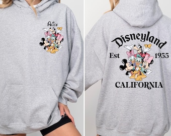 Custom Mickey and Friends Hoodie,Retro Disneyland Est 1955 Hoodie,Disneyland California Hoodie,Cute Disney Hoodie,Women Disneyland Gifts