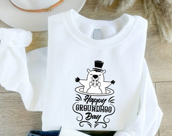 Happy Groundhog’s Day Sweatshirt, Groundhog Meteorology Sweatshirt, Groundhog Day Sweat, Groundhog Gifts, Animal Sweatshirt, Animal Gift