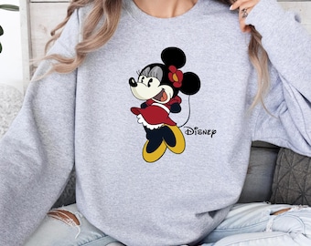 Retro Disney Classic Minnie Mouse Sweatshirt,Cute Minnie Sweatshirt,Disneyland Vacation Sweater,Retro Disney Trip Sweater,Minnie Kids Shirt