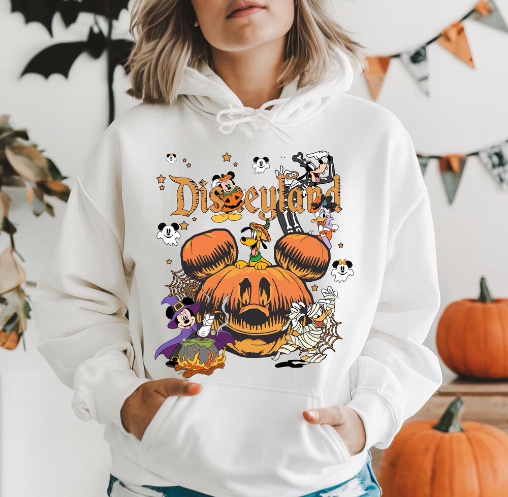 Retro Disneyland Hoodie,Mickey And Friends Halloween Hoodie,Halloween Pumpkin Hoodie,Disneyland Halloween Hoodie,Gift For Halloween