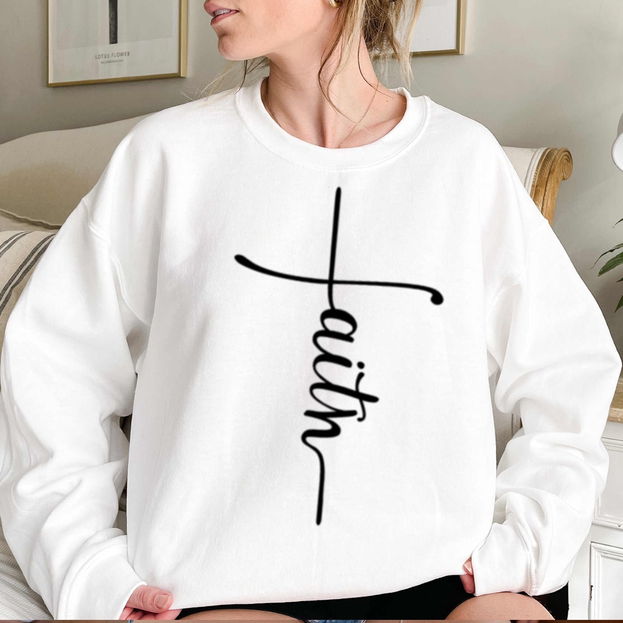 Cross Sweatshirt - Etsy