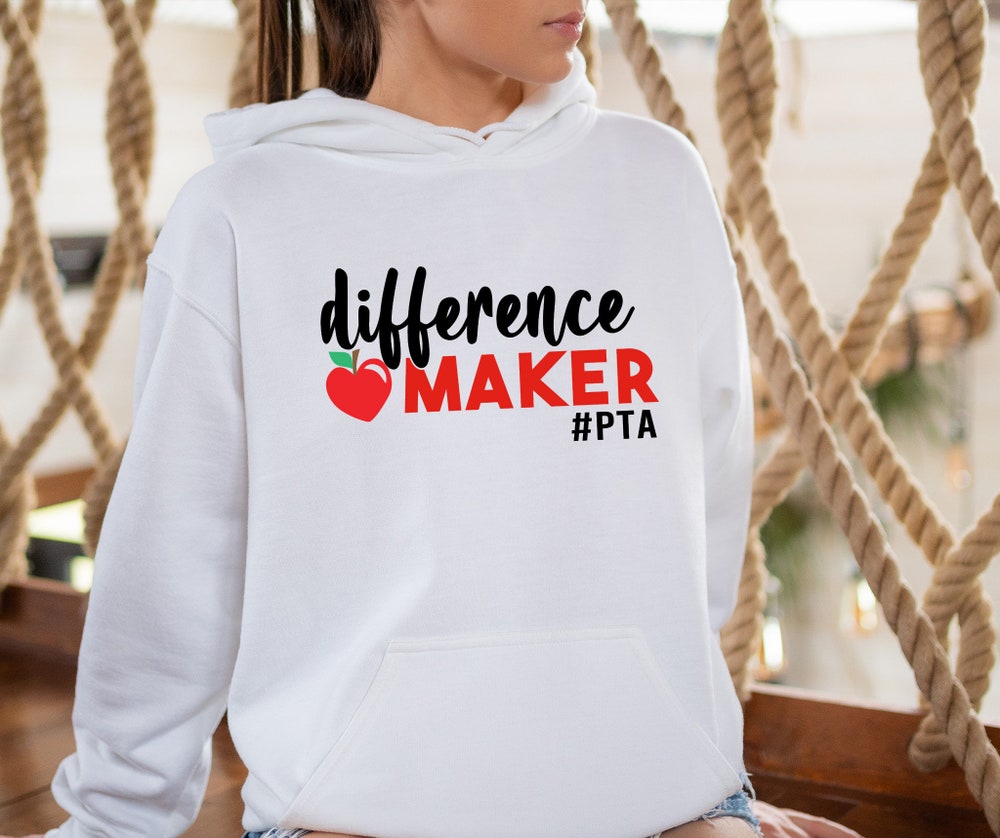 Teacher Hoodies, School Hoodie, Pta Hoodies, Kindergarten Hoodie,Difference Maker Pta Hoodies, Teacher Gift, School Hoodies, Teacher Hoodie Livingtee