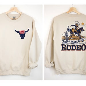 Rodeo Sweatshirt, Retro Cowboy Sweater, Rodeo Sweater, Cowboy Sweater, Desert Sweater, Western Sweater, Country Girl Sweater, Rodeo Gift