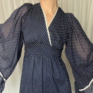 Vintage Maxi Prairie Dress with Dolman Fairy Sleeves