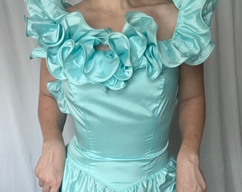 Vintage Tiffany Blue Union Made Princess Party Dress
