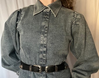 Ichi Long Sleeve Denim Dress