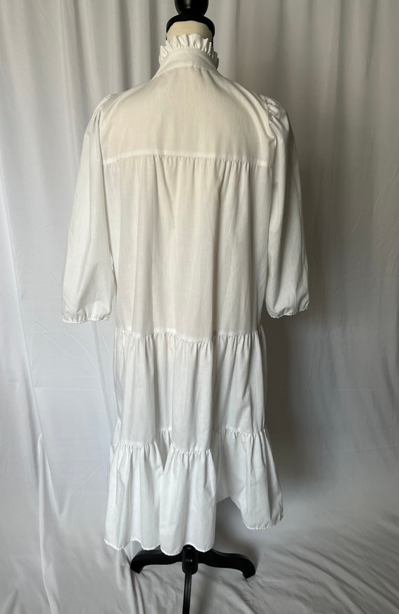 White Cottagecore Midi Tiered Prairie Dress - image 7