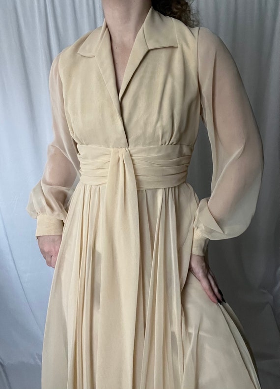 cream flowy dress Alabaster floral tiered maxi