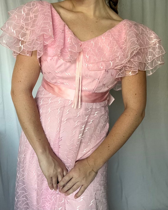 1960s JCPenney Pink Ruffle Dress