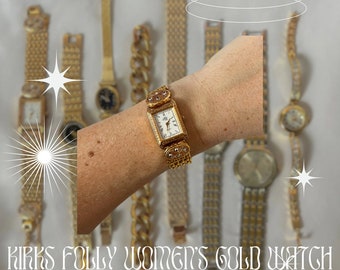 Vintage Kirks Folly Women's Gold Chain Watch