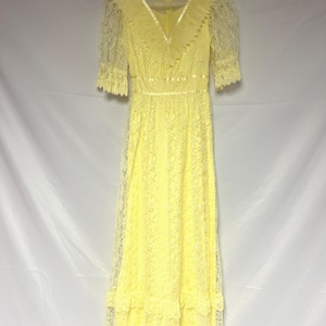strapless open back dress Ruffled Long A-Line Prom Dress with Cut Out Yellow / 4 main image 1