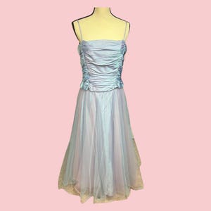 Vintage Scene Brand Pink and Blue Y2K Inspired Prom Dress