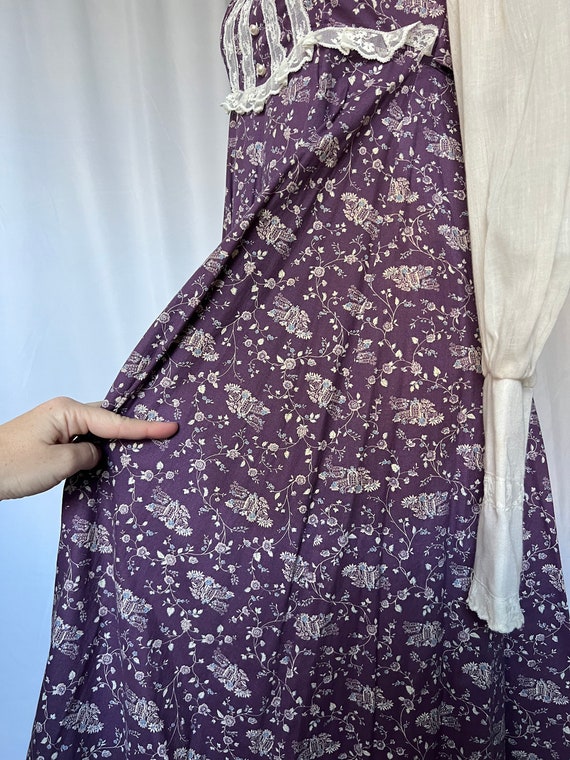 1970s Vintage Gunne Sax Maxi Purple Peasant Style… - image 8