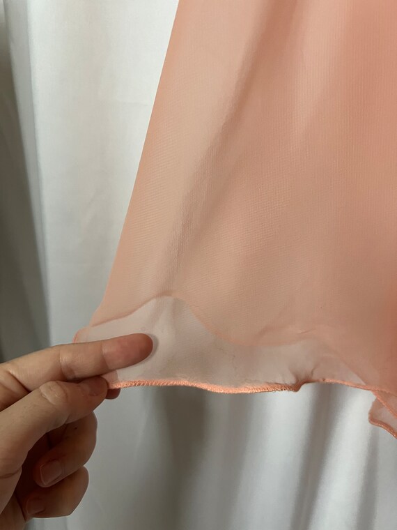 1960s Pastel Orange Dress With Sheer Cape Gem