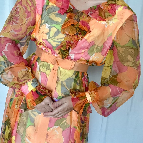 Futura Couture of NY Maxi Floral Print Dress