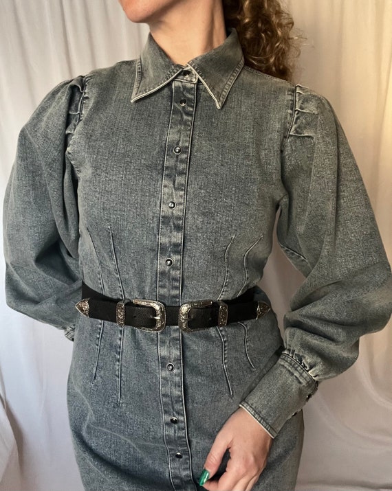 Ichi Long Sleeve Denim Dress