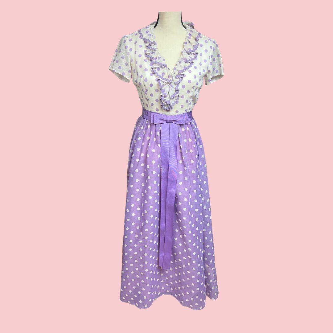 Purple Polka Dot Womens Dress - Etsy