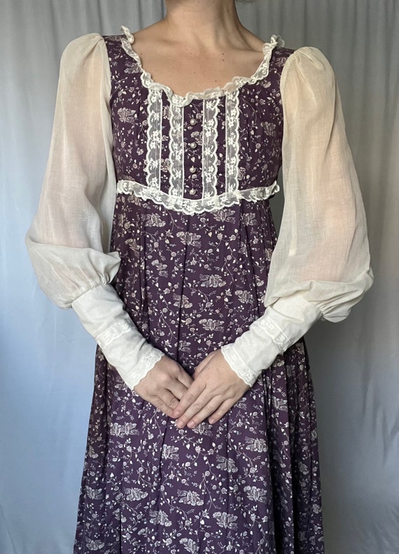 1970s Vintage Gunne Sax Maxi Purple Peasant Style… - image 2