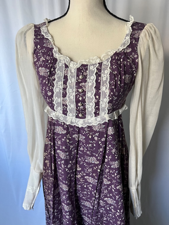 1970s Vintage Gunne Sax Maxi Purple Peasant Style… - image 5