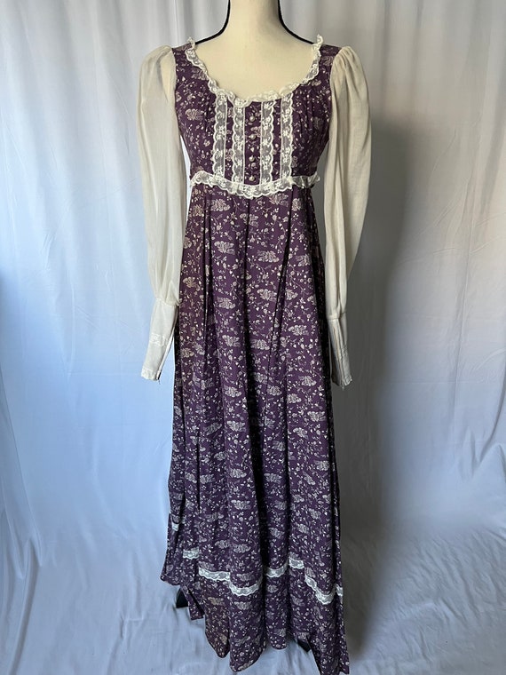 1970s Vintage Gunne Sax Maxi Purple Peasant Style… - image 4