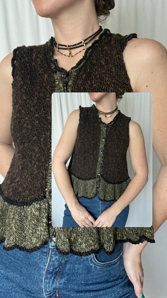 Vintage Hot Knots Crocheted Sweater Vest