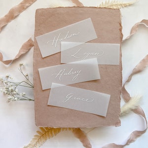 Calligraphy Vellum Wedding Place Cards image 2