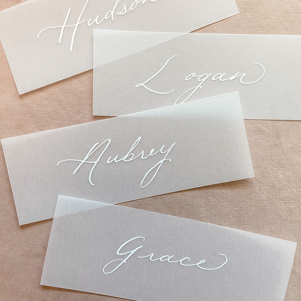 Vellum Place Cards Etsy