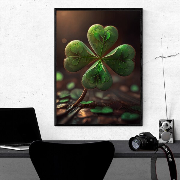 Shamrock Picture, Shamrock, Shamrock Art, Shamrock Wallart, Shamrock Printable Art, Shamrock Download, Shamrock Beautiful AI Art, Shamrock