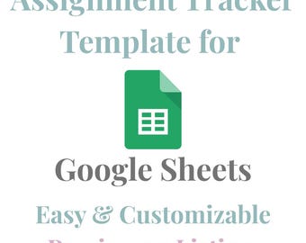 Customizable Assignment Tracker | Google Sheets