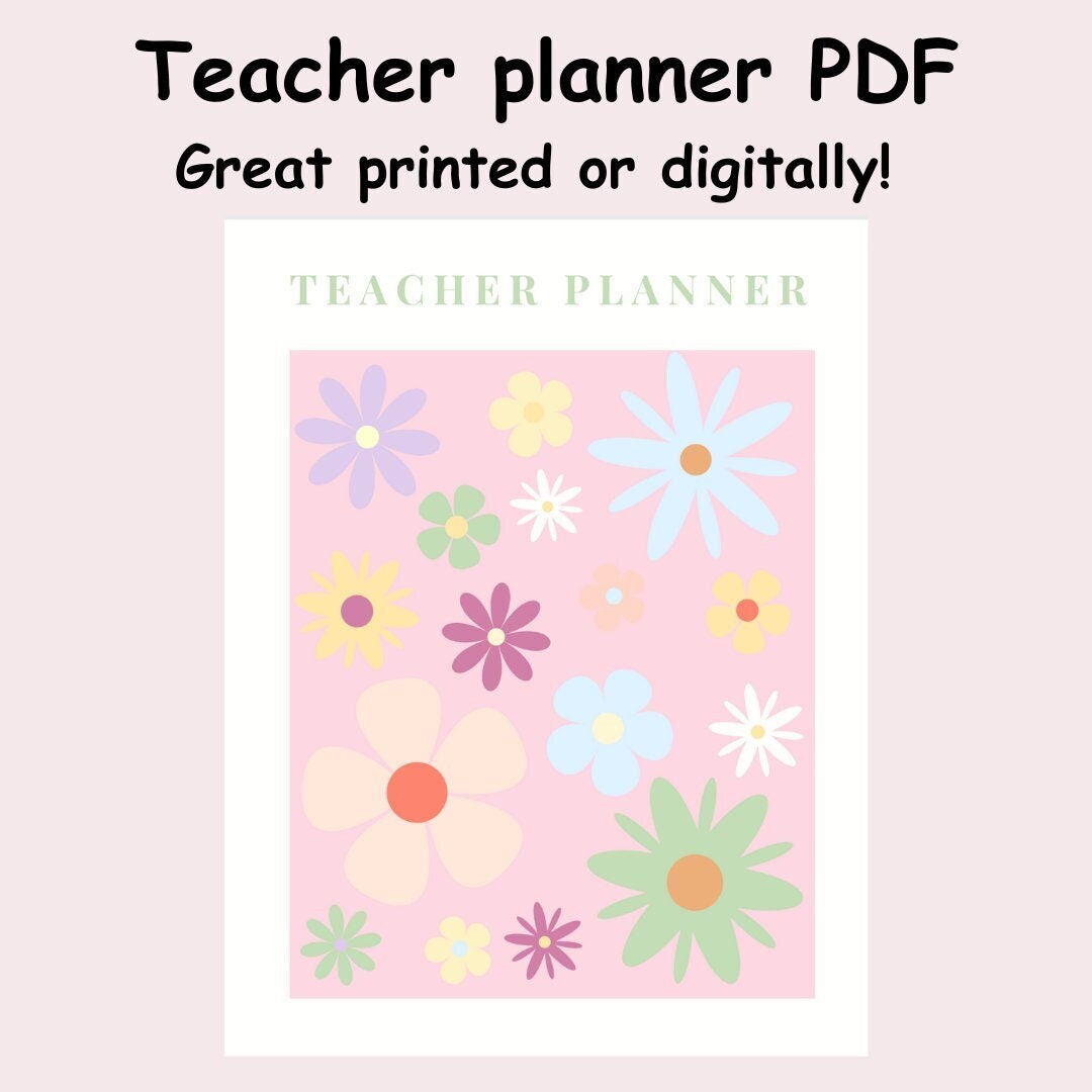 Teacher Planner Digital Download PDF | Floral Poster Planner - Etsy