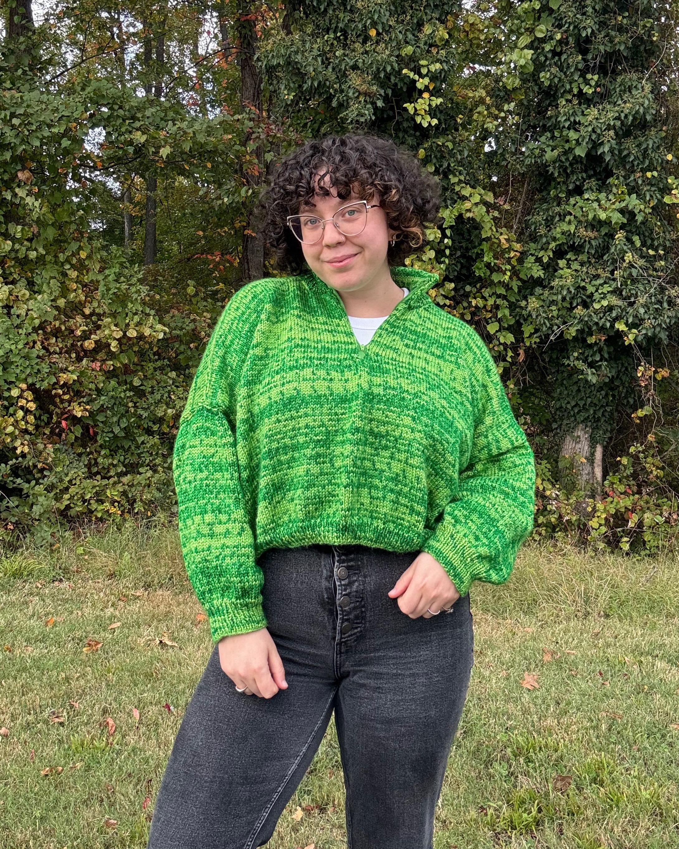 PDF: Brain Stew Pullover - Digital Knitting Pattern, Checkered 3/4