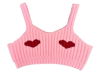 PDF: Brustfreunde Bralette - Digitale Häkelanleitung, Größe inklusive gehäkeltem Bralette, gehäkeltem Crop Top