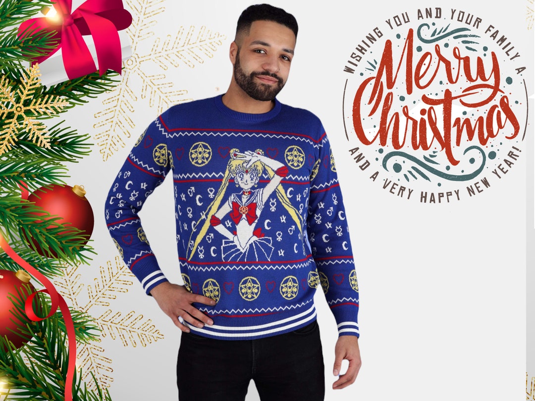 Adult Sailor Moon Fair Isle Ugly Christmas Sweater Etsy