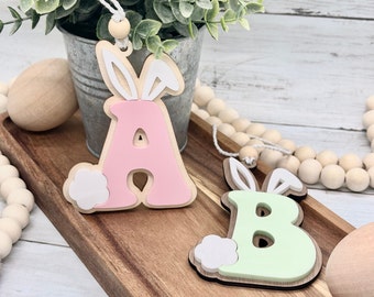 Personalized Easter Basket Tag: Bunny Font, Wood & Acrylic