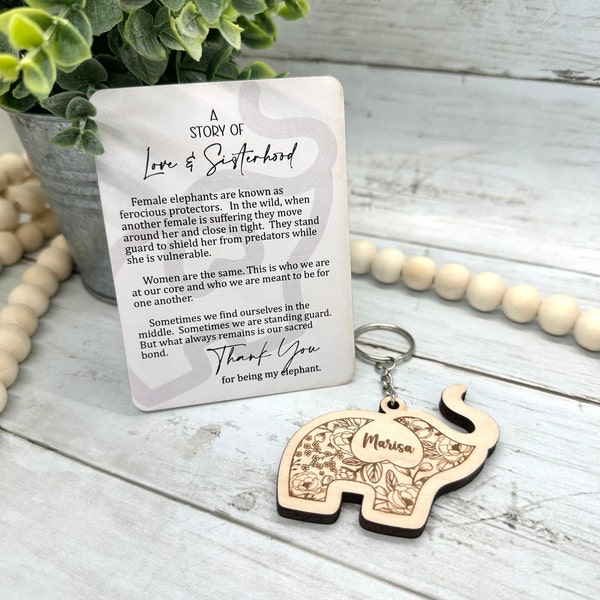 Elephant Keychain for Friends, Mom Tribe Gift, Mom Friend Ornament, Best friend Gift, Gift for Mom Group, Gift for Sister