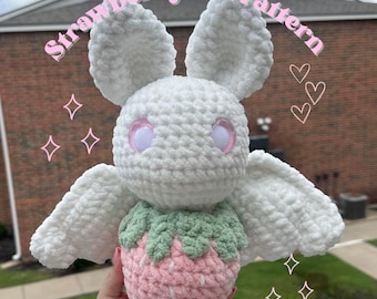 Patrón de crochet de murciélago de fresa
