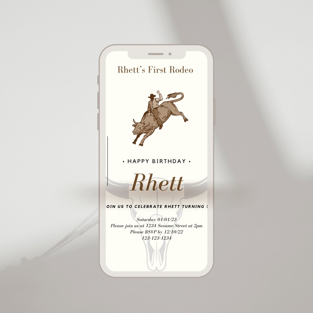 Western 1st Rodeo Digital, Western First Rodeo Evite, Western 1st Rodeo ...