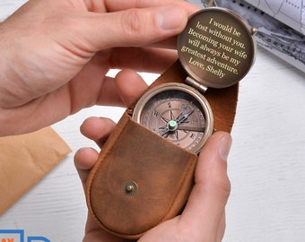 Personalized Engraved Compass, Handwriting Message Gift