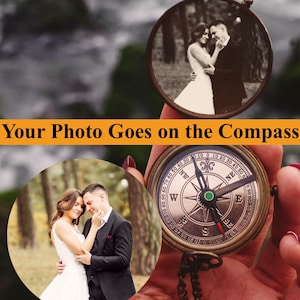 Personalized Brass Compass: Engraved Wedding, Anniversary, or Birthday Gift